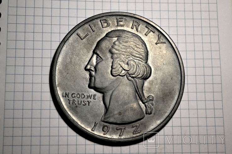 Настольна медаль "25 центів 1972" США, фото №2