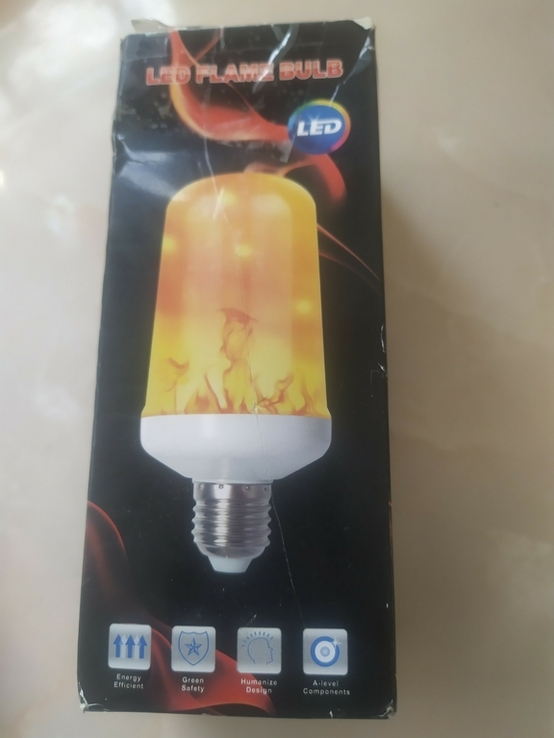 Лампа LED Flame Bulb GTM с эффектом пламени огня E27, фото №4