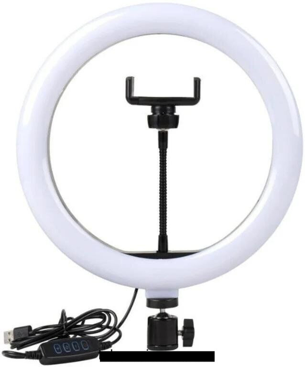 Кільцева лампа LED LC-330 33 см з тримачем для телефону + Штатив в подарунок, фото №2