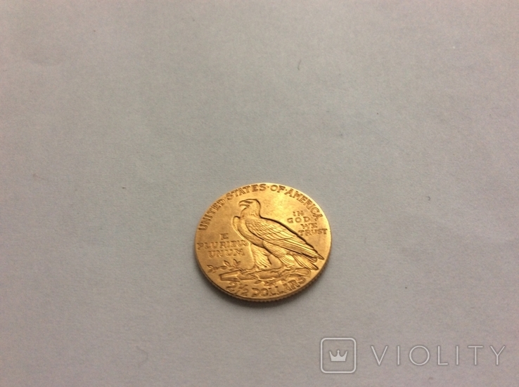 2,5 долларов США 1915 год 2,5 dollars 1915 USA золото 900 4,17г 2.5, фото №2