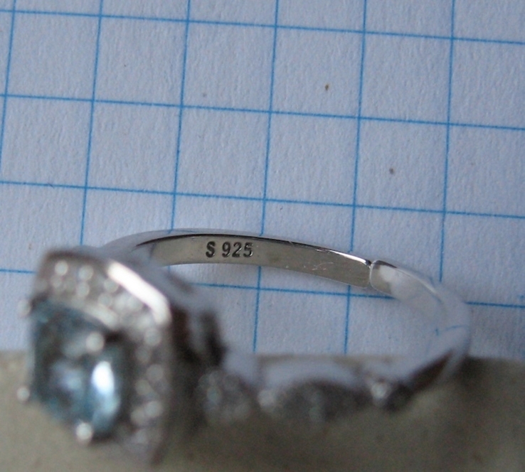 Комплект серебряный с натуральным голубым топазом и кубическим цирконием, дизайн Pandora, photo number 6