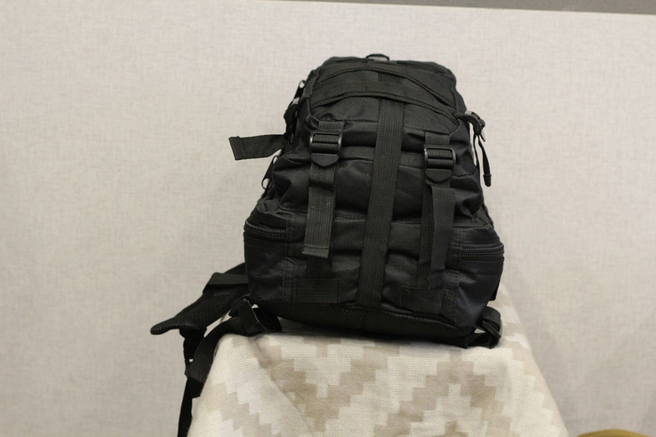 Тактический (городской) рюкзак с системой M.O.L.L.E черный, фото №6