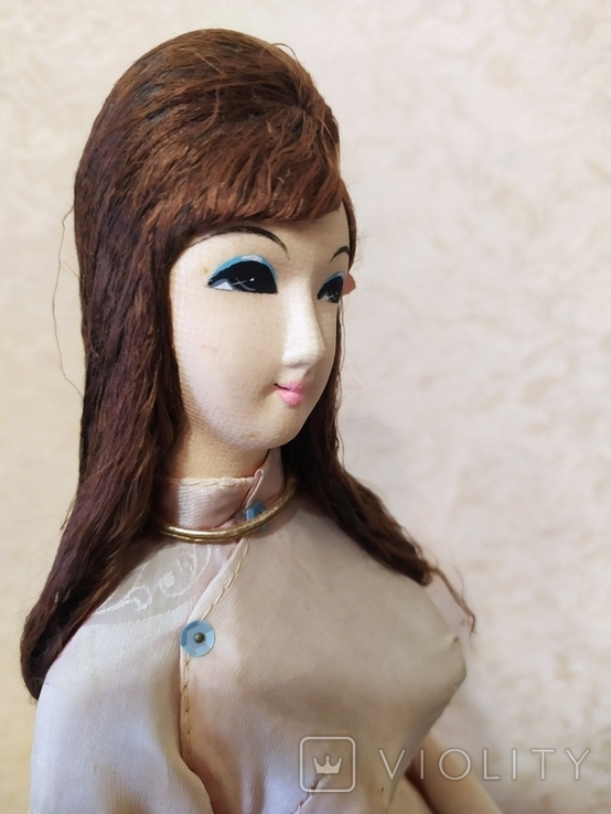 Винтажная коллекционная интерьерная паричковая кукла с историей, фото №12