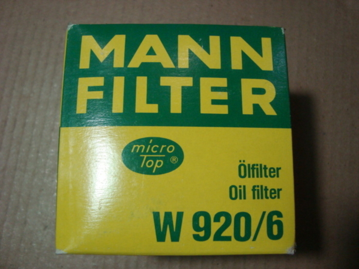 MANN-FILTER W 920/6 Масляный фильтр DODGE FORD JEEP LADA LANCIA MG RENAULT SEAT TOYOTA, фото №3