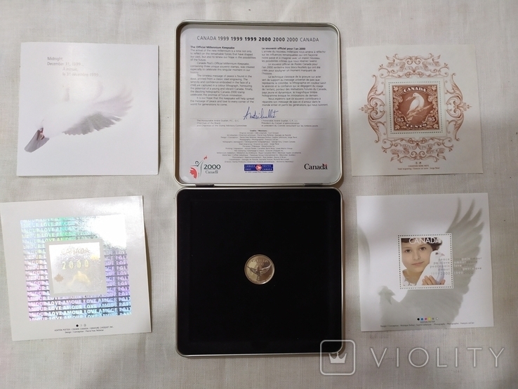 Набор памятных марок и монет Канадской почты 1999-2000 г на память о тысячелетии, фото №6