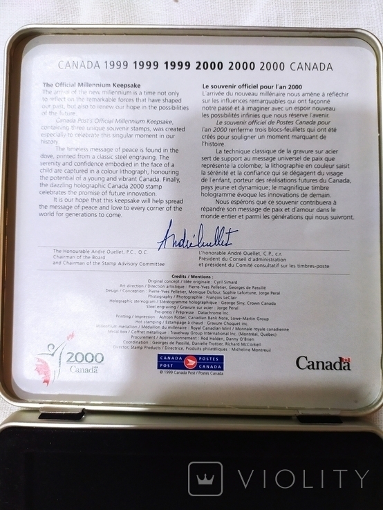 Набор памятных марок и монет Канадской почты 1999-2000 г на память о тысячелетии, фото №8