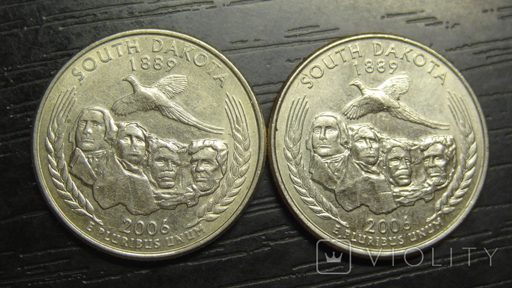 25 центів США 2006 Південна Дакота (два різновиди), фото №2