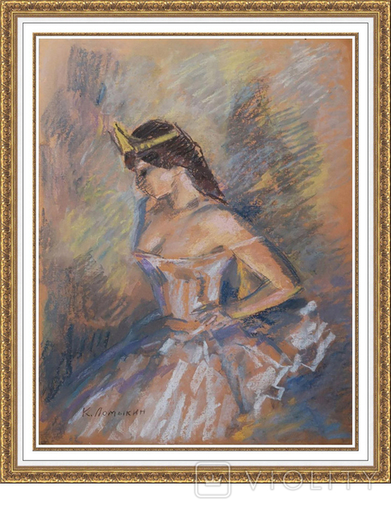 Ломыкин Константин (1923-1993). Балерина. картон, пастель. 65*50 см, фото №2