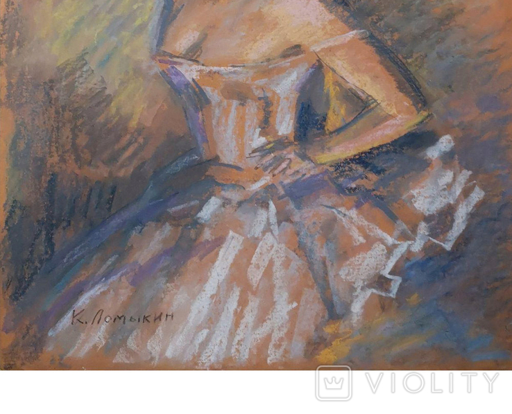 Ломыкин Константин (1923-1993). Балерина. картон, пастель. 65*50 см, фото №4