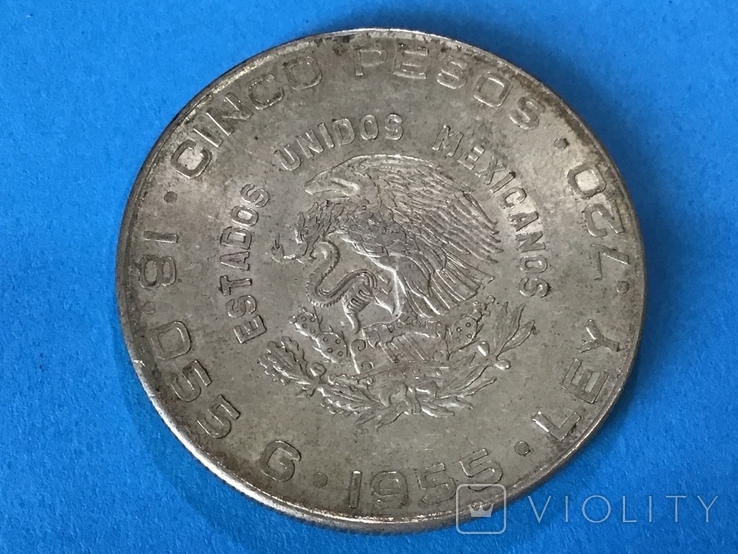 Мексика 5 песо 1955 г., фото №3