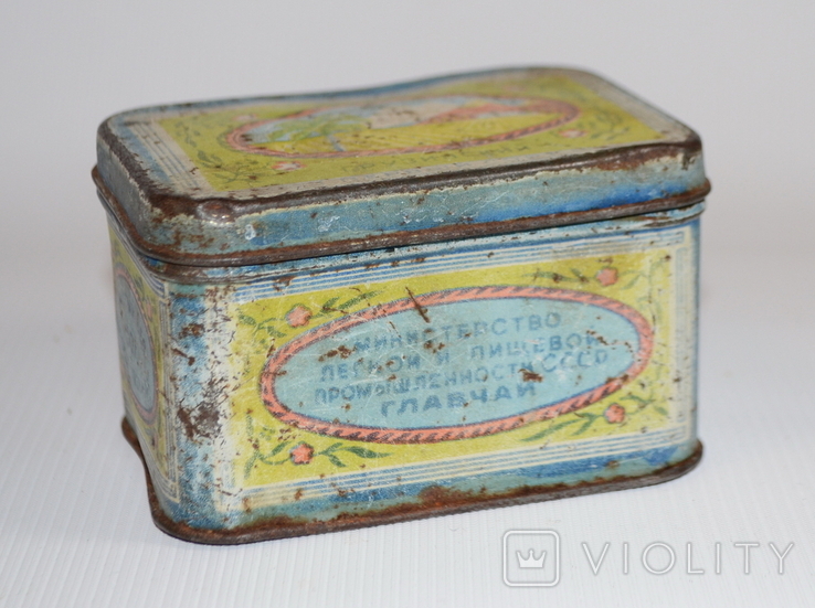Коробка для чая "Грузинский чай" Главчай 50 грамм, 1946 год, фото №2
