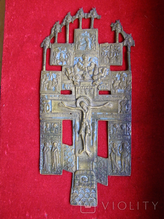 Хрест з емалями "Розп"яття Христове з предстоящими", фото №2