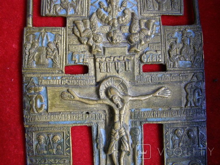 Хрест з емалями "Розп"яття Христове з предстоящими", фото №5