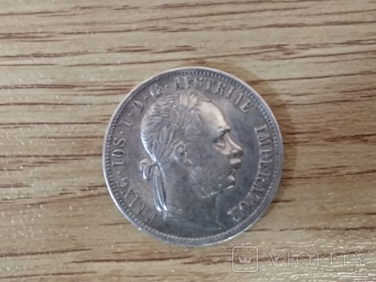Монета 1флорин 1877г., фото №2