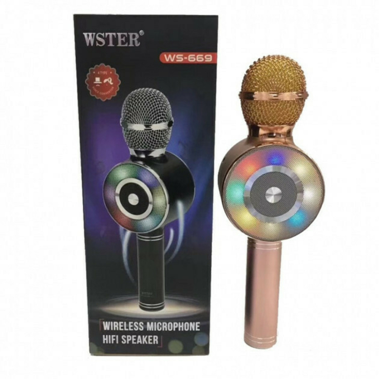 Караоке микрофон Wster WS-669 беспроводной микрофон со встроенным динамиком, фото №3