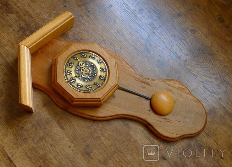 Настенные немецкие  часы в деревянном корпусе 1988 г .W Germany, фото №3