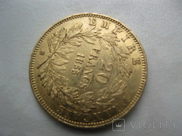 20 франков 1855 год Франция, фото №5