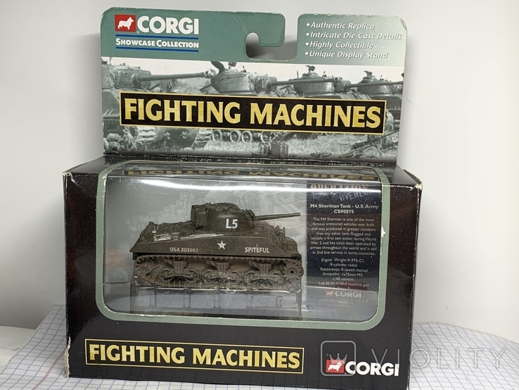  Corgi Sherman Tank Old Militaria Toy Car Army Old Metal Diecast Usa, фото №12