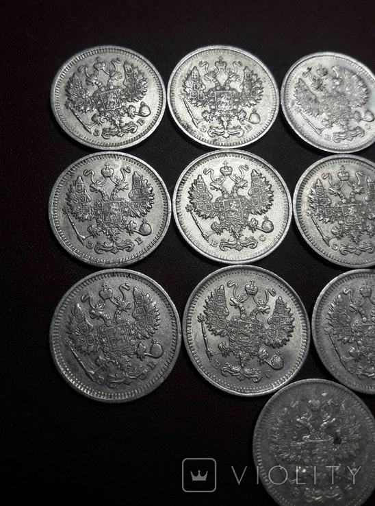 13 монет по 10 копеек Николая 2- го, фото №7