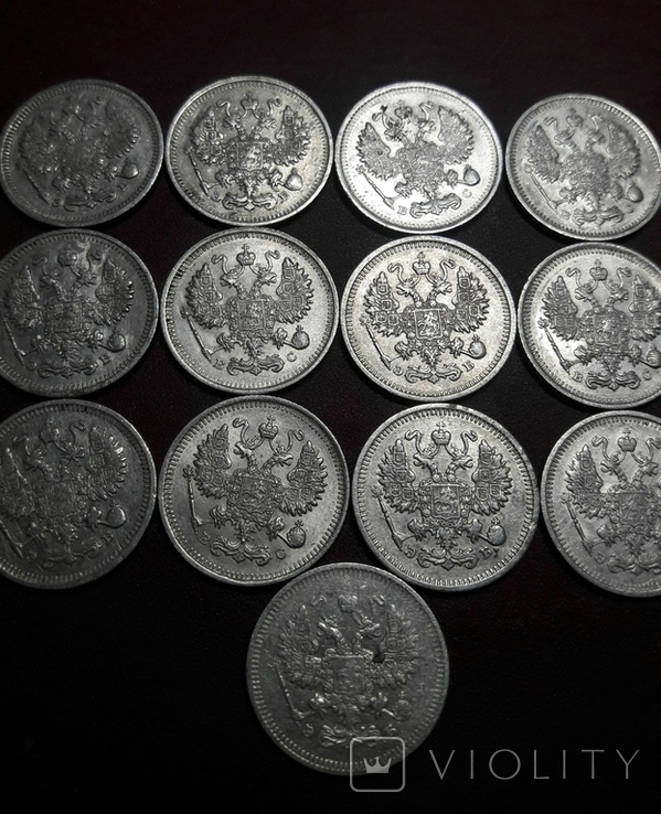 13 монет по 10 копеек Николая 2- го, фото №8