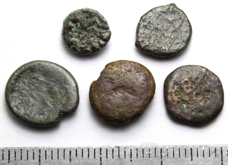 Лот з 5-х античних бронзових монет (01), фото №9