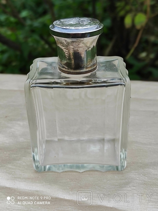Хрустальный парфюмерный флакон в серебре, фото №2