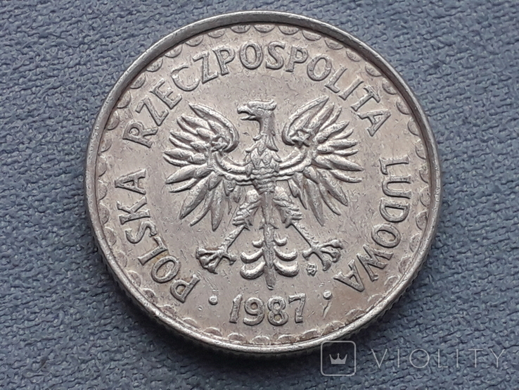 Польша 1 злотый 1987 года, фото №3