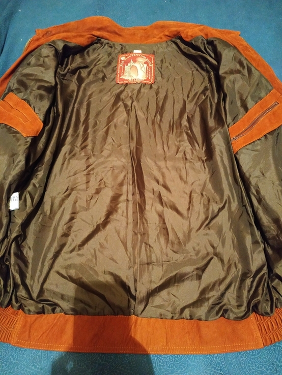 Куртка кожаная VIA MONTENAPOLEONE натуральная замша p-p XXL(состояние!), фото №8