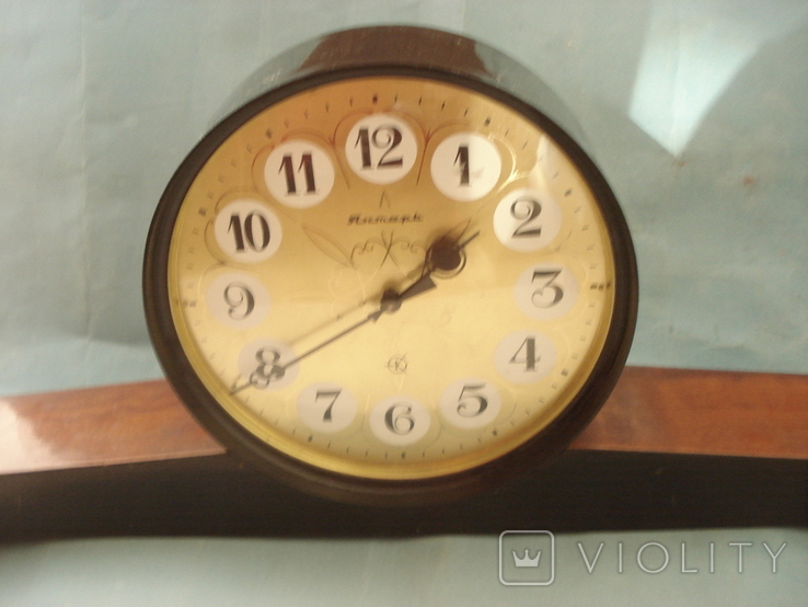 Interior fireplace clock "Amber." Vintage of the USSR., photo number 6