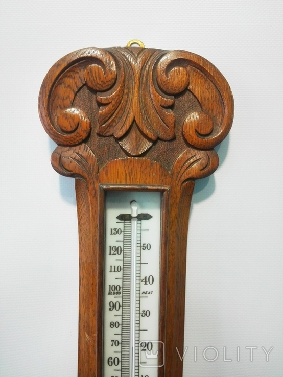 84 см F.P.WellS Старовинний англійський барометр з термометром, photo number 3