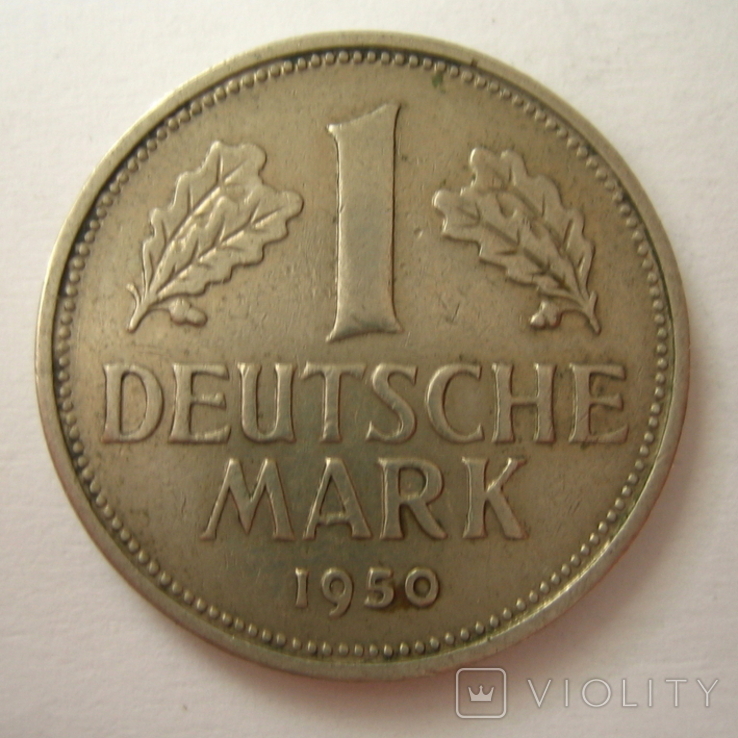 Германия. ФРГ 1 марки 1950 года.J, photo number 2