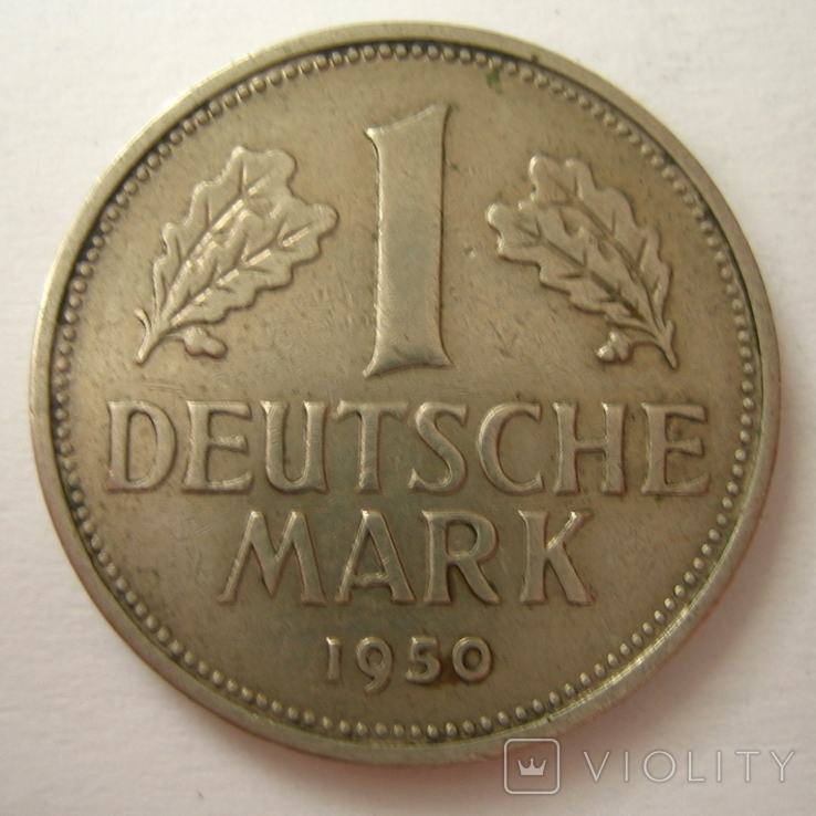 Германия. ФРГ 1 марки 1950 года.J, photo number 3
