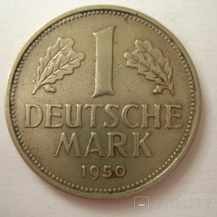 Германия. ФРГ 1 марки 1950 года.J, photo number 4