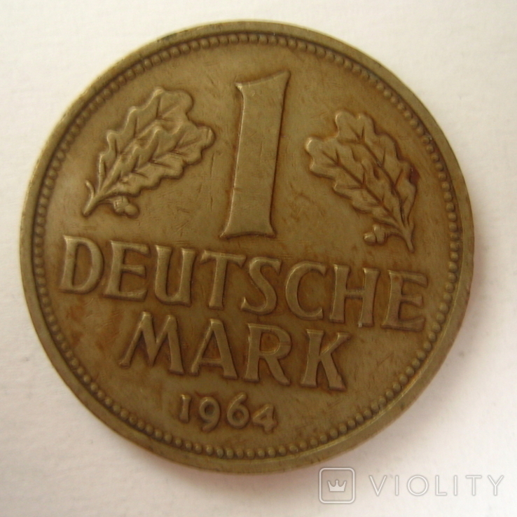 Германия. ФРГ 1 марки 1964 года.J, фото №3