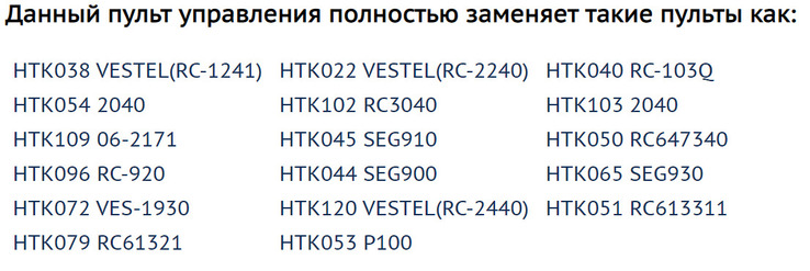 Универсальный пульт Huayu RM-175CH для телевизора Вестел (Vestel), фото №9