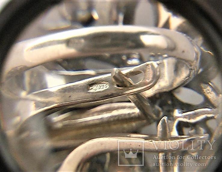 Набор кольцо перстень серебро 925 проба 15,25 грамма 16,5 размер и серьги, фото №9
