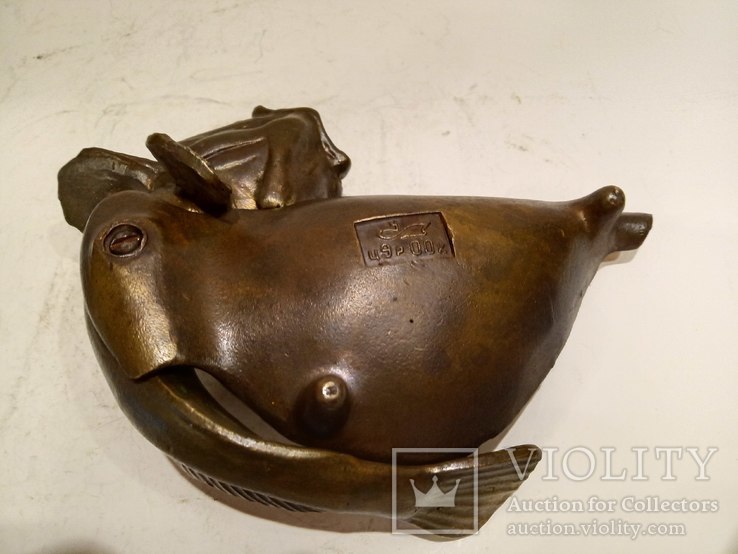 Бронзовая статуэтка Нимор «Морской бычок», бронза или латунь, фото №7
