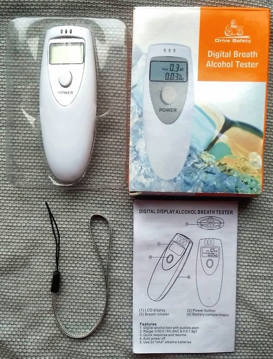 Алкотестер Электронный Индивидуальный / Digital Breath Alcohol Tester - новый , рабочий, photo number 3