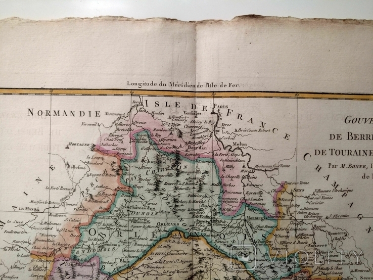 1787 Орлеан Берри Турейн Франция (большая карта 47х32 Верже) СерияАнтик, фото №5