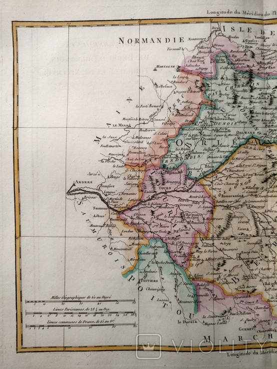 1787 Орлеан Берри Турейн Франция (большая карта 47х32 Верже) СерияАнтик, фото №10