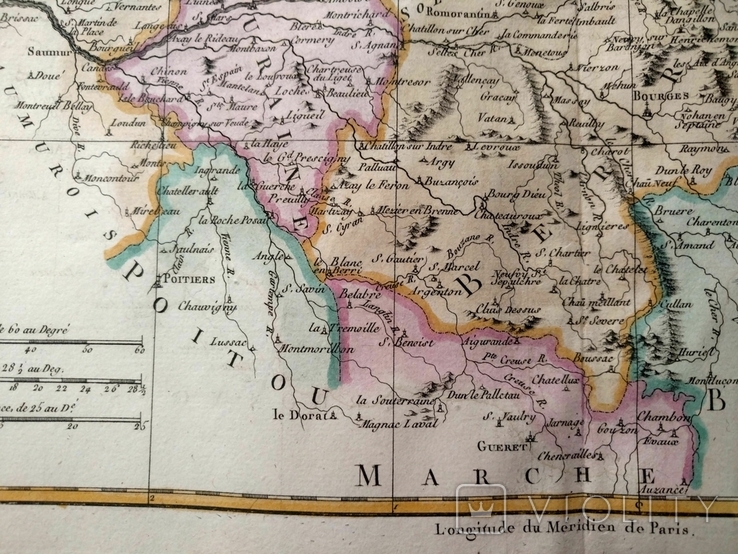 1787 Орлеан Берри Турейн Франция (большая карта 47х32 Верже) СерияАнтик, фото №13