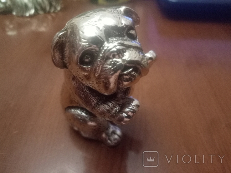 Miniature French Bulldog silver plated electroplated electroplating TEKFORM silver 925 pr, photo number 2