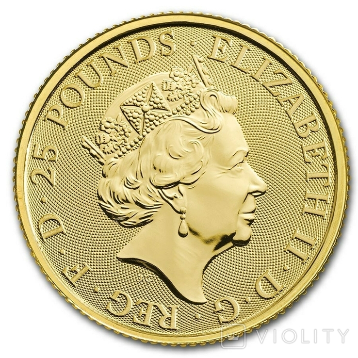 Золотая монета Великобритании Белая борзая 2021 г.1/4 OZ(7,78 гр.), фото №3