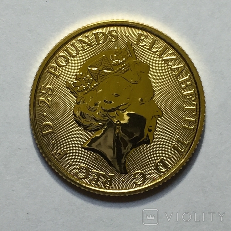 Золотая монета Великобритании Белая борзая 2021 г.1/4 OZ(7,78 гр.), фото №7