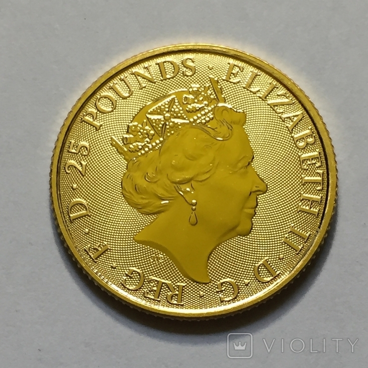 Золотая монета Великобритании Белая борзая 2021 г.1/4 OZ(7,78 гр.), фото №8