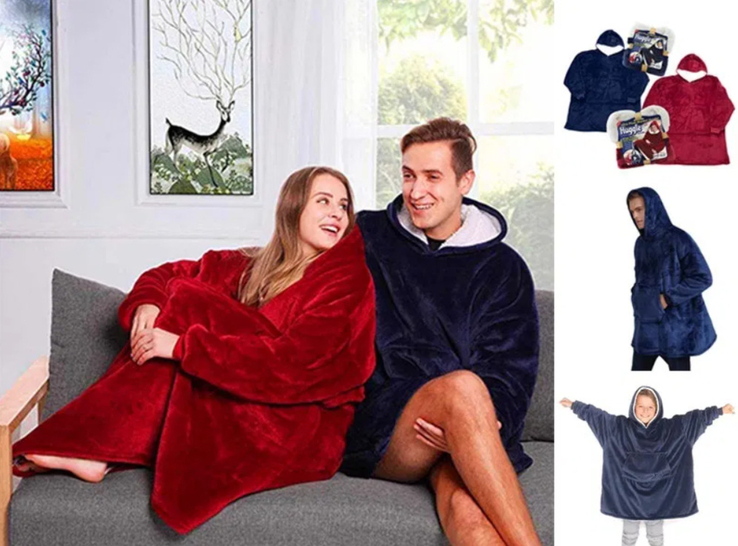 Толстовка – плед с капюшоном HUGGLE HOODIE BLANKET, плед с рукавами, numer zdjęcia 6