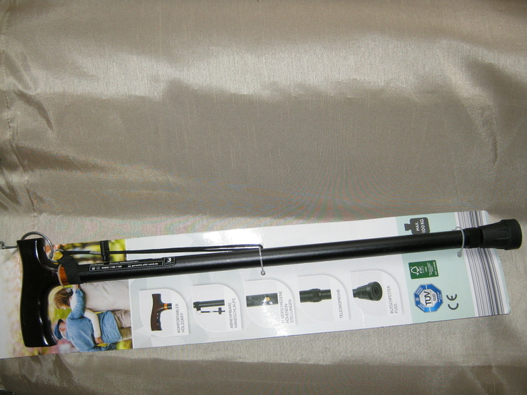 Телескопическая трость c деревянной анатомической ручкой, Германия., фото №8