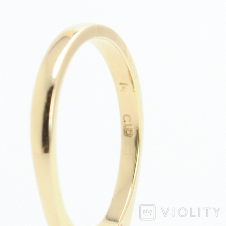 Винтажное небольшое золотое кольцо с натуральным топазом и бриллиантами, фото №5