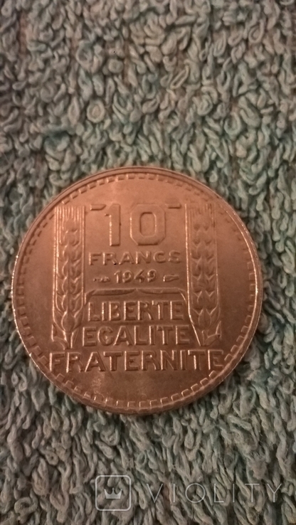 Франция 10 франк 1949, фото №3