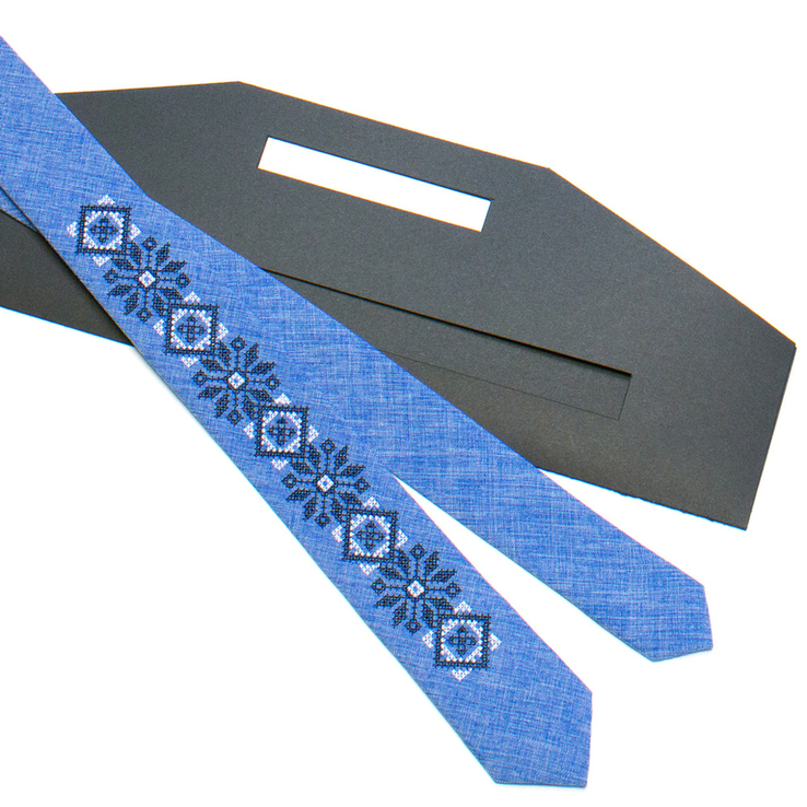 Вузька вишита краватка №734, фото №5